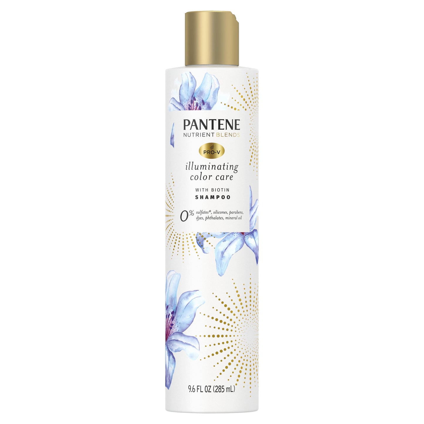 Pantene Sulfate Free Shampoo, Illuminating Shampoo with Biotin, Color Safe, 9.6 oz