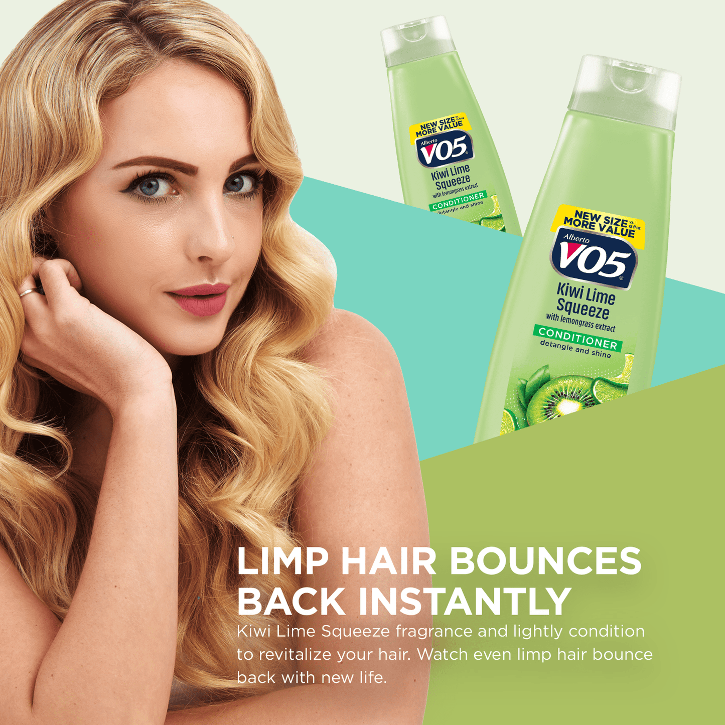 Alberto VO5 Kiwi Lime Squeeze Conditioner with Vitamin E & C, for All Hair Types, 16.9 fl oz