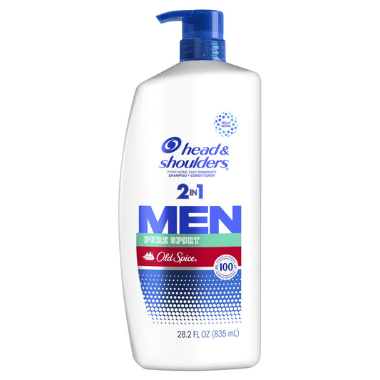 Head & Shoulders Men's 2 in 1 Dandruff Shampoo and Conditioner, Old Spice Pure Sport, 28.2 fl oz