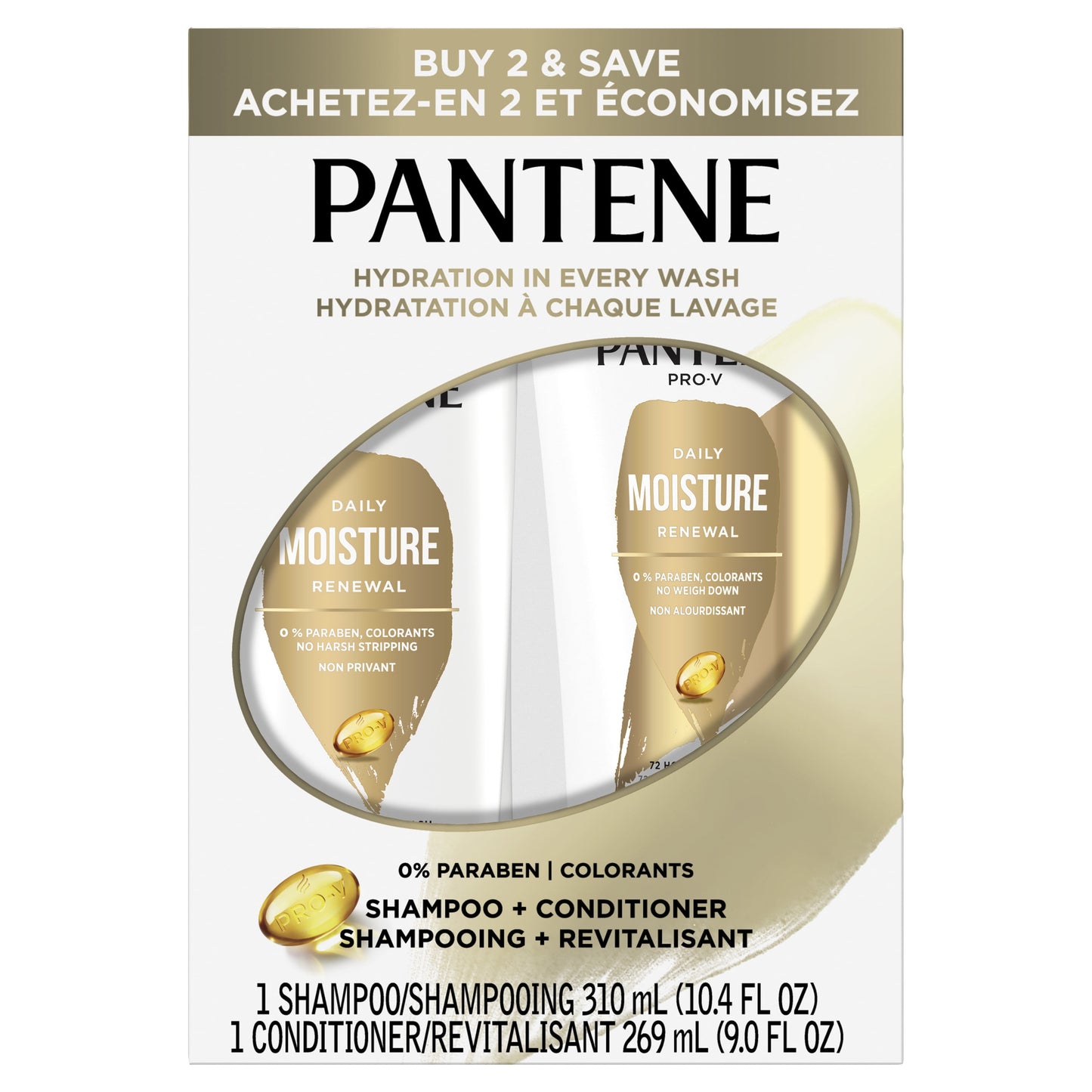 Pantene Pro-V Daily Moisture Renewal Dual Pack Shampoo (10.4oz) + Conditioner (9oz)