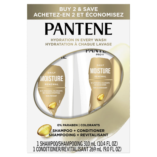 Pantene Pro-V Daily Moisture Renewal Dual Pack Shampoo (10.4oz) + Conditioner (9oz)