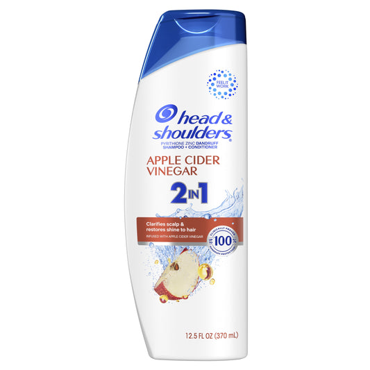 Head & Shoulders 2 in 1 Dandruff Shampoo and Conditioner, Apple Cider Vinegar, 12.5 oz
