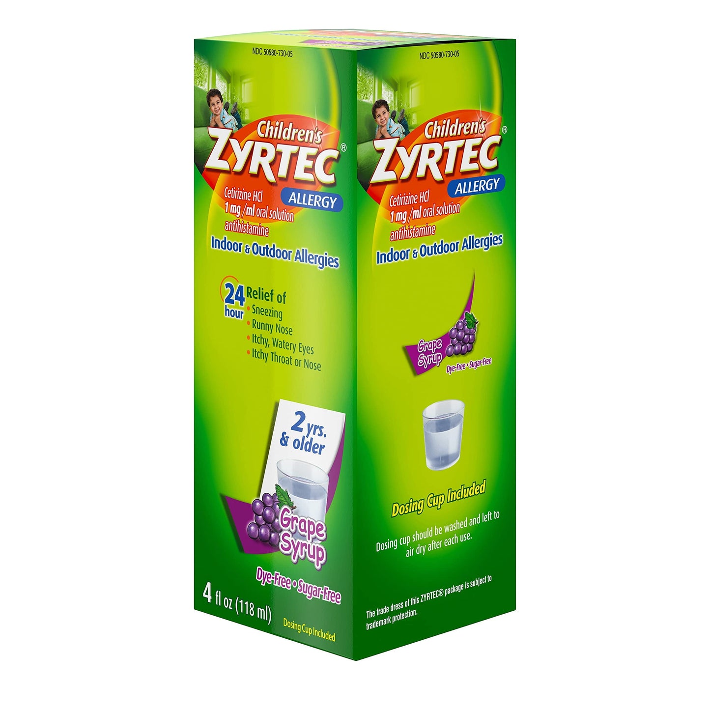 Children's Zyrtec 24 Hour Allergy Relief Syrup, Grape Flavor, 4 fl. oz