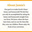 Jamies Hive to Table 100% Raw Honey & Comb, Premium, Pure Honey, 24 oz
