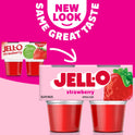 Jell-O Original Strawberry Jello Cups Gelatin Snack, 4 Ct Cups