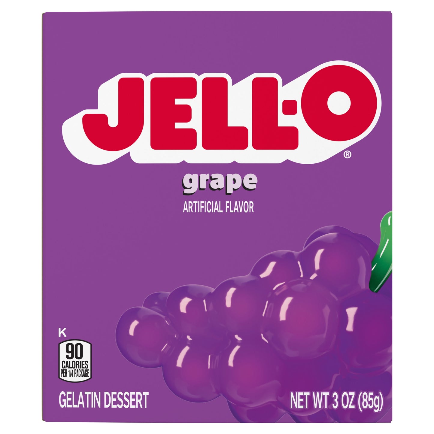 Jell-O Grape Artificially Flavored Gelatin Dessert Mix, 3 oz Box