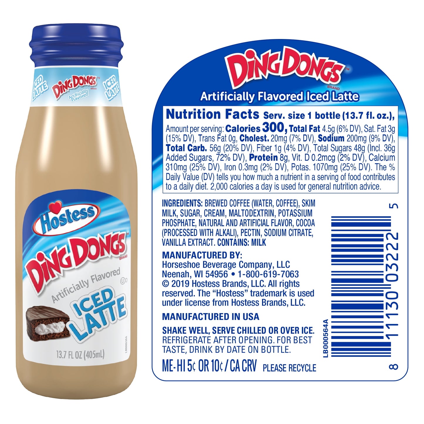 Hostess Ding Dongs Iced Latte Ready-to-Drink Coffee, 13.7 fl oz