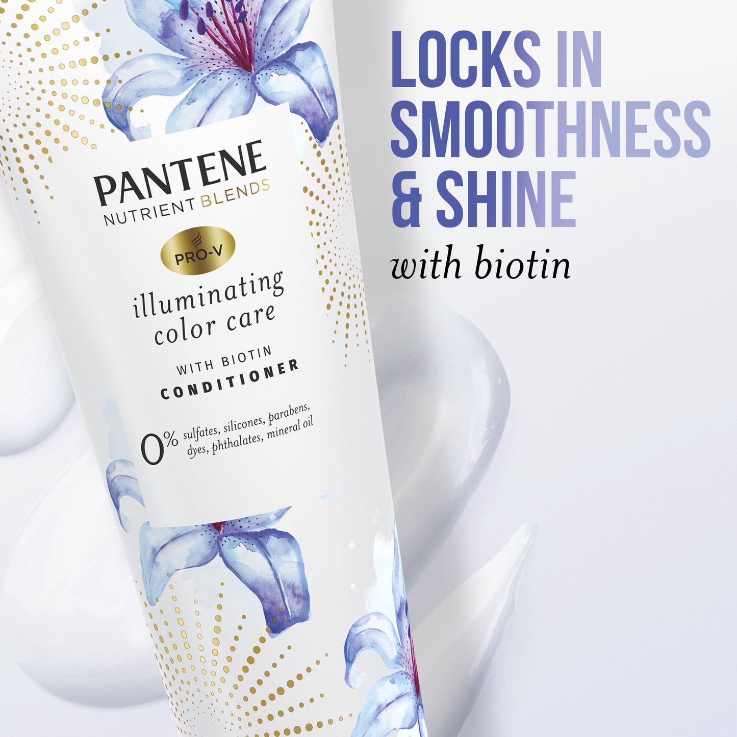 Pantene Sulfate Free Conditioner, Illuminating Conditioner with Biotin, Color Safe, 8.0 fl oz