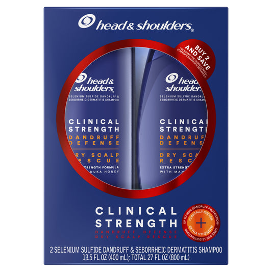 Head & Shoulders Clinical Dandruff Defense + Dry Scalp Rescue Shampoo 13.5oz Twin Pack