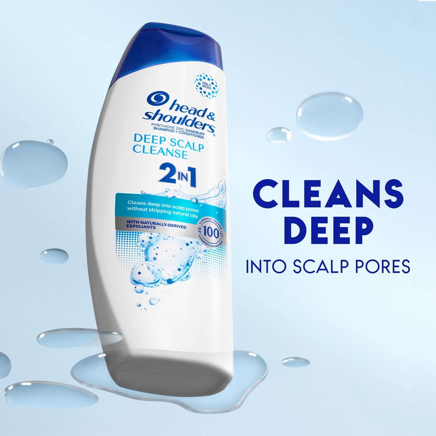 Head & Shoulders 2 in 1 Dandruff Shampoo and Conditioner, Deep Scalp Cleanse, 12.5 oz