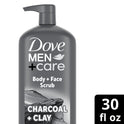 Dove Men+Care Purifying Hydrating Face and Body Wash, Charcoal and Clay, 30 fl oz