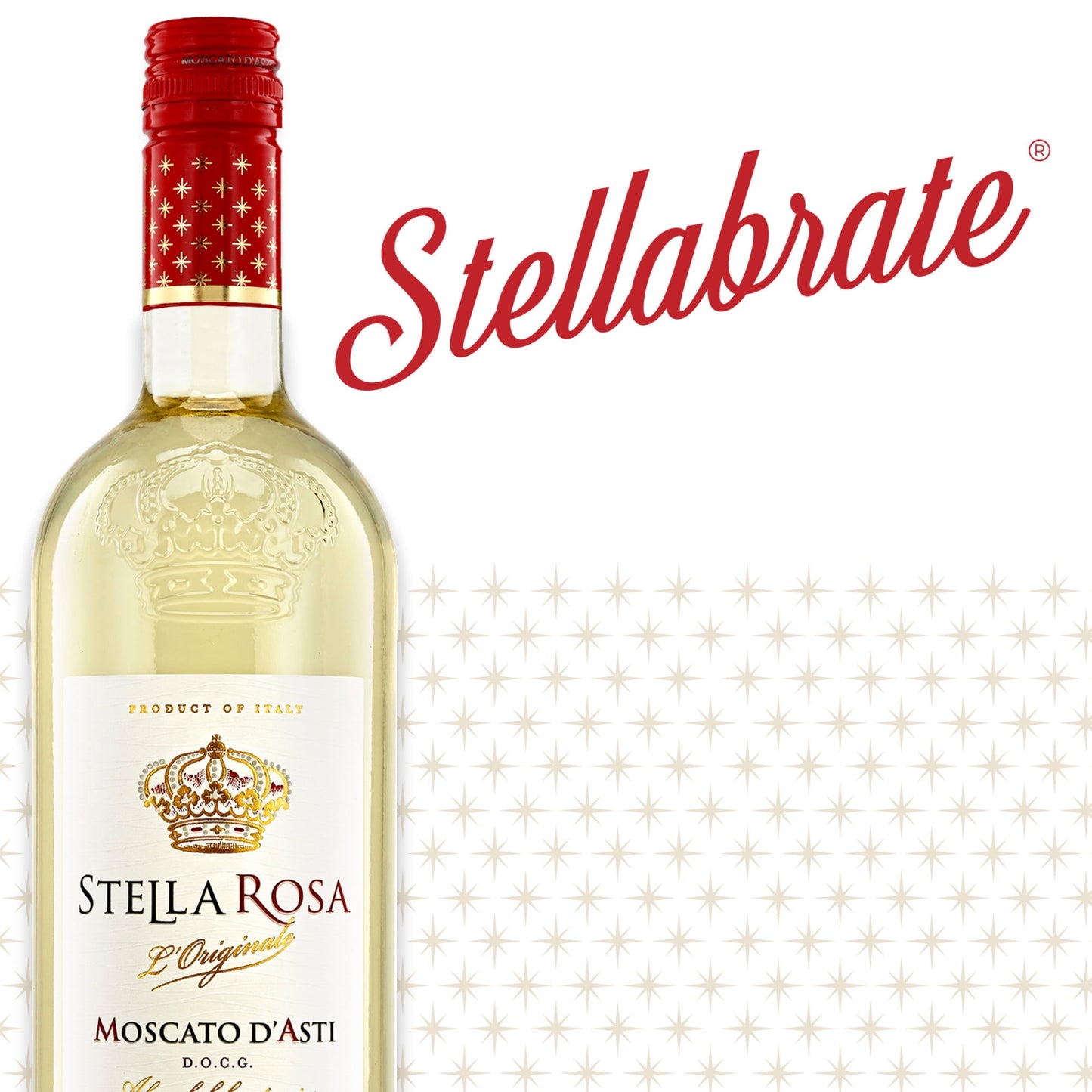 Stella Rosa Moscato d'Asti Semi-Sweet White Wine 750ml Glass Bottle DOCG Piedmont Italy Serving Size 6oz