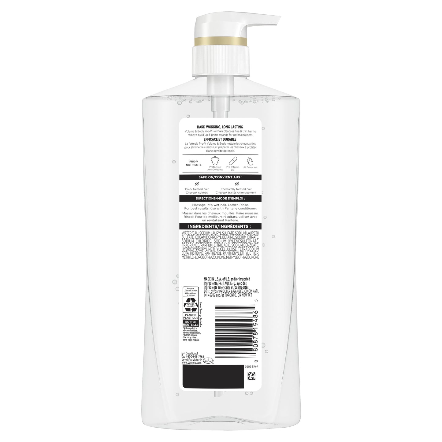 Pantene Pro-V Volume and Body Shampoo, 17.9oz/530mL