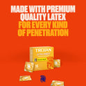 TROJAN Ultra Ribbed Lubricated Condoms for Ultra Stimulation, 36 Count, 1 Pack