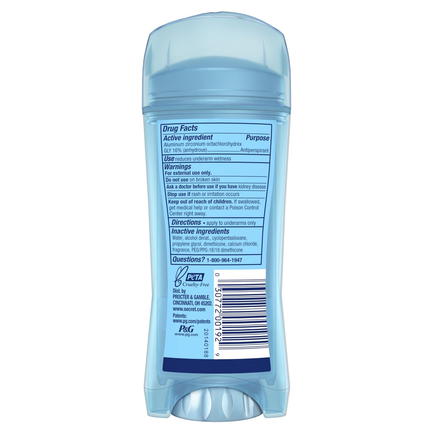 Secret Flawless Clear Gel Antiperspirant and Deodorant for Women, Clean Powder, 3.4 oz