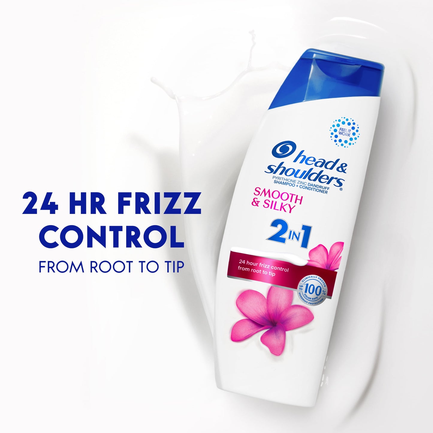 Head & Shoulders 2 in 1 Dandruff Shampoo and Conditioner, Smooth and Silky, 12.5 oz