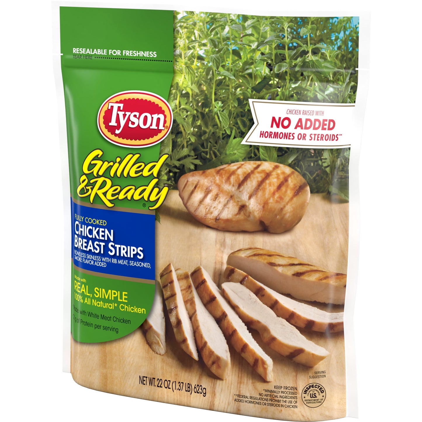 Tyson Grilled & Ready Chicken Breast Strips, 1.37 lb Bag (Frozen)