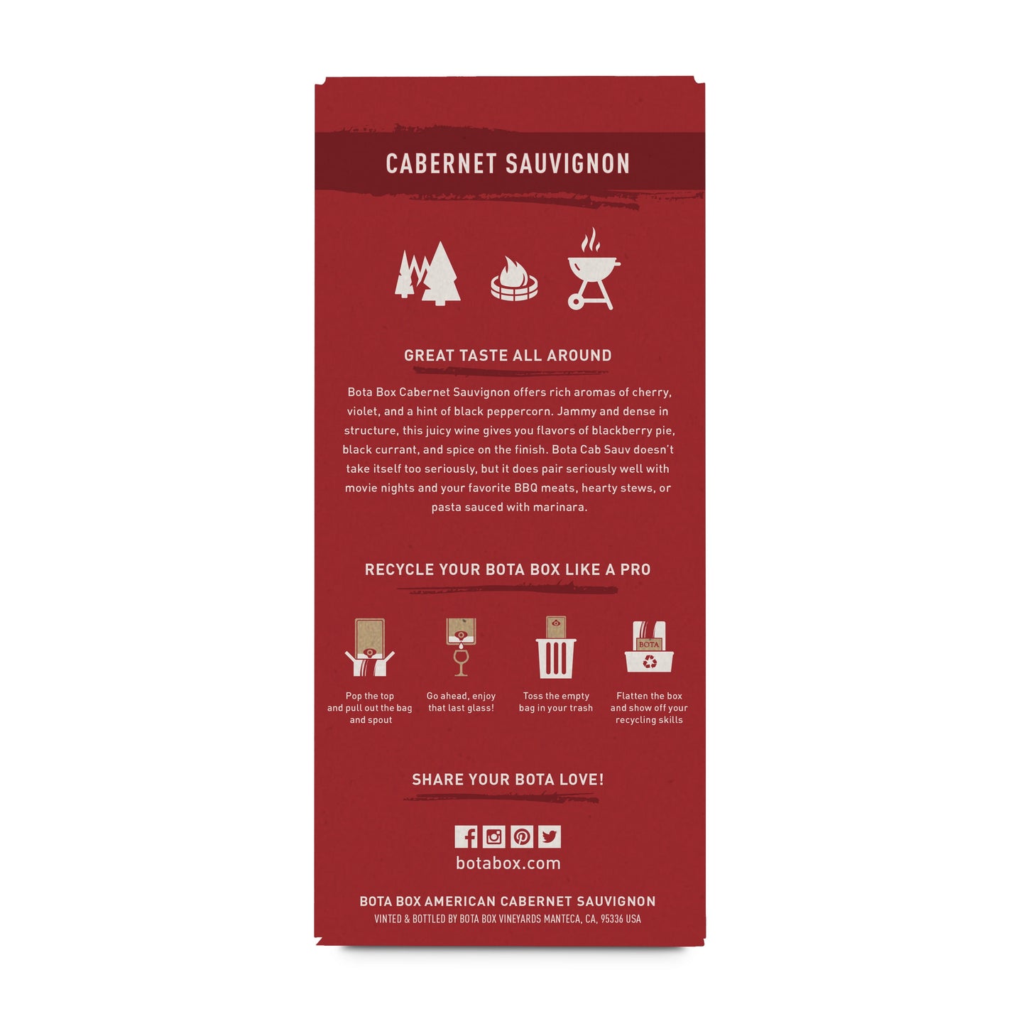 Bota Box Cabernet Sauvignon Red Wine, 3L (4 750ml bottles), 13% ABV