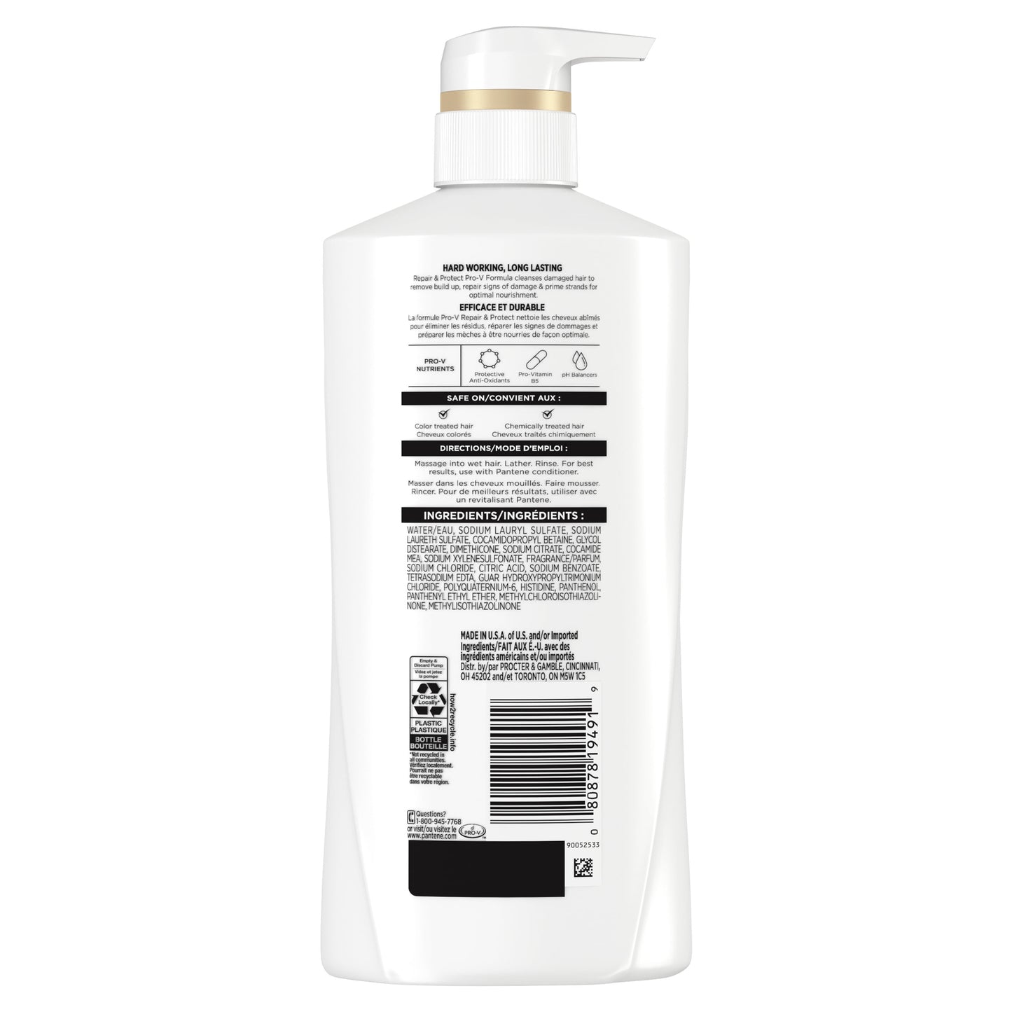 Pantene Pro-V Classic Clean 2in1 Shampoo + Conditioner, All Hair Types, 17.9 fl oz