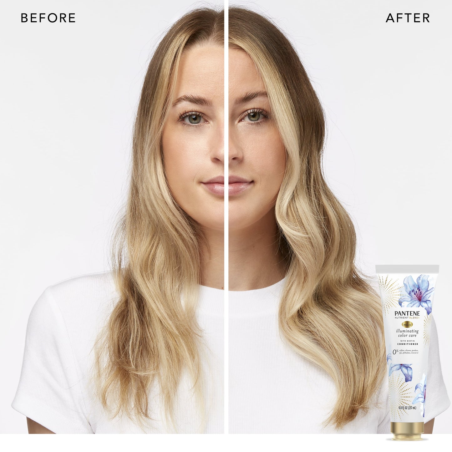 Pantene Sulfate Free Conditioner, Illuminating Conditioner with Biotin, Color Safe, 8.0 fl oz