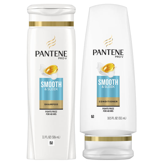 Pantene Shampoo Conditioner Pack, Smooth and Sleek, 10.5-11 Oz