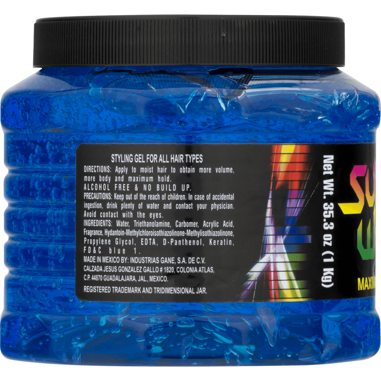 New 301878 Superwet Hair Gel 35.3 Oz Blue Hair Care Maximum hold