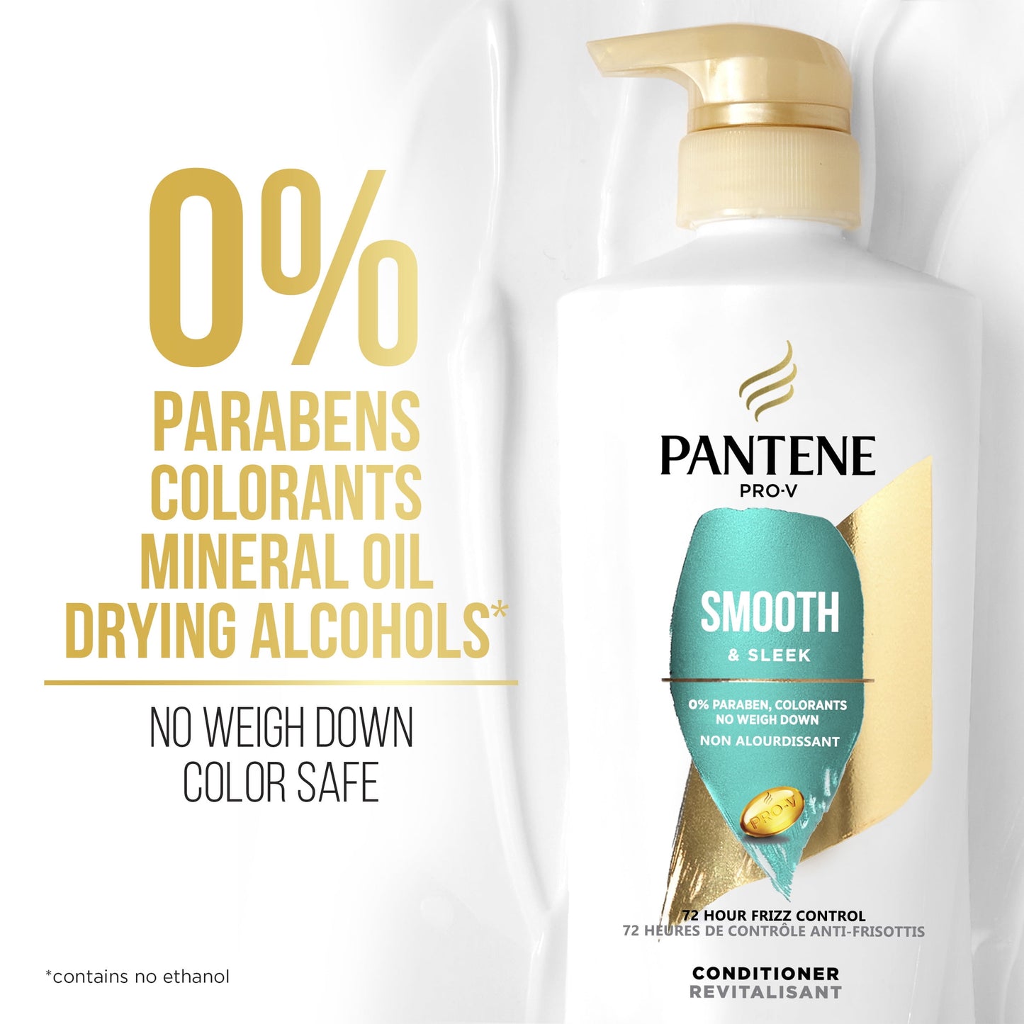 Pantene Pro-V Smooth and Sleek Conditioner, Shine Enhancing, 16.0 fl oz
