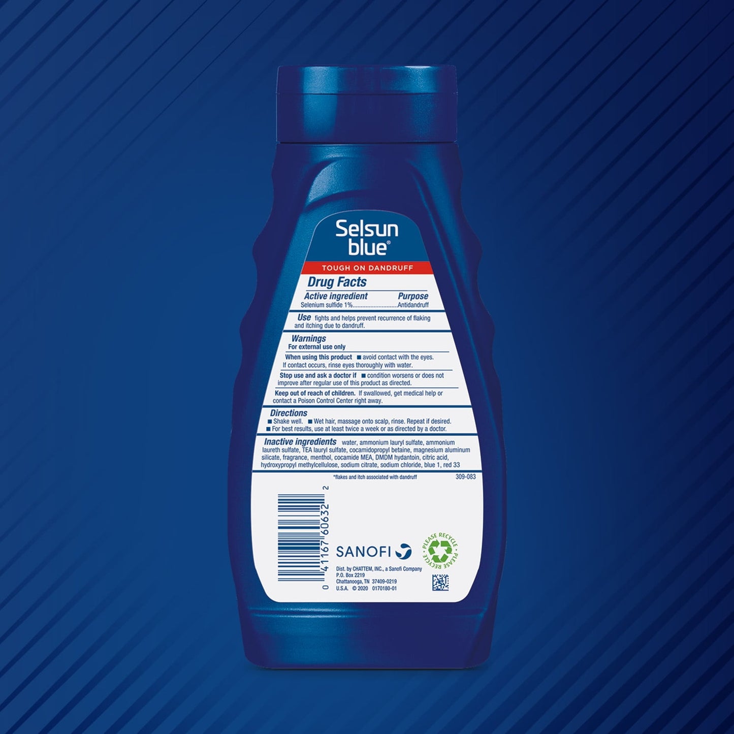 Selsun Blue Maximum Strength Medicated Anti-Dandruff Shampoo with Menthol for Itchy, Dry Scalp 11oz