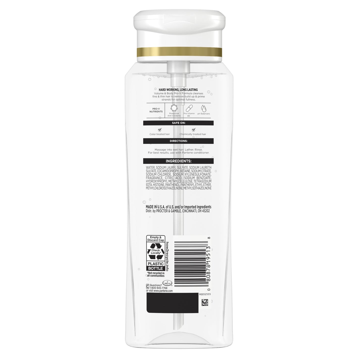 Pantene Pro-V Volume and Body Shampoo, All Hair Types, 10.4 fl oz