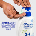 Head & Shoulders 2 in 1 Dandruff Shampoo and Conditioner, Green Apple, 28.2 oz