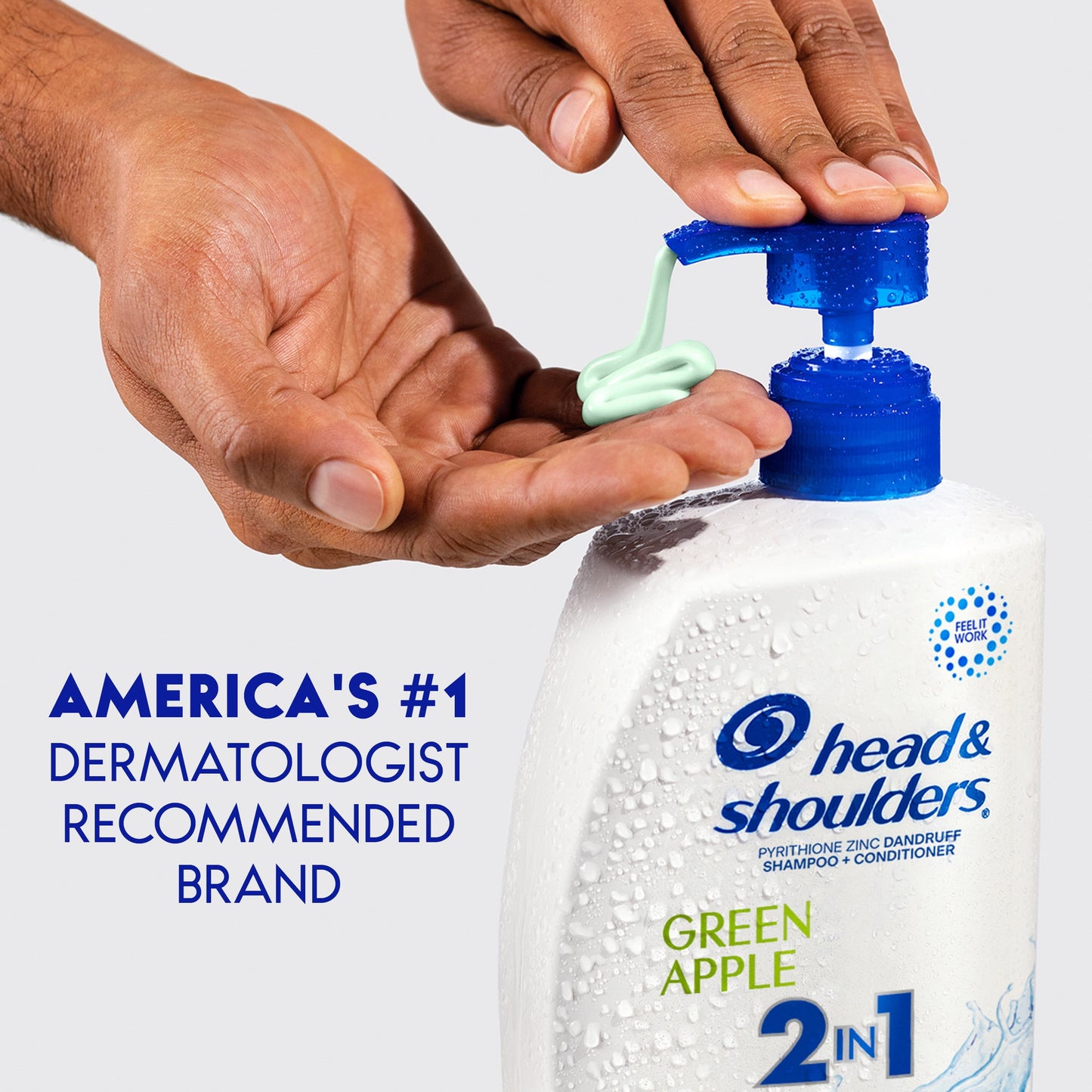 Head & Shoulders 2 in 1 Dandruff Shampoo and Conditioner, Green Apple, 28.2 oz