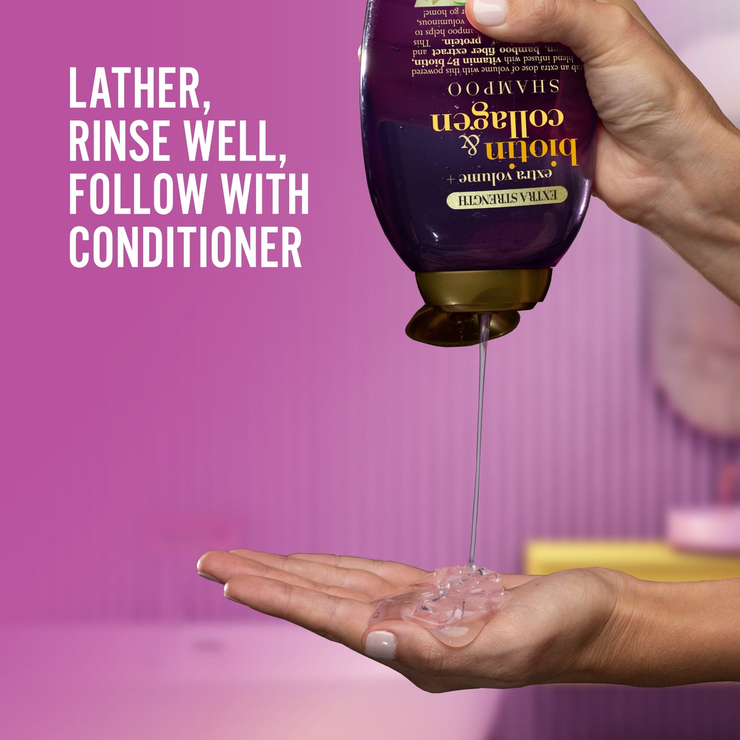 OGX Thick & Full + Biotin & Collagen Extra Strength Volumizing Daily Shampoo with Vitamin B7, 13 fl oz