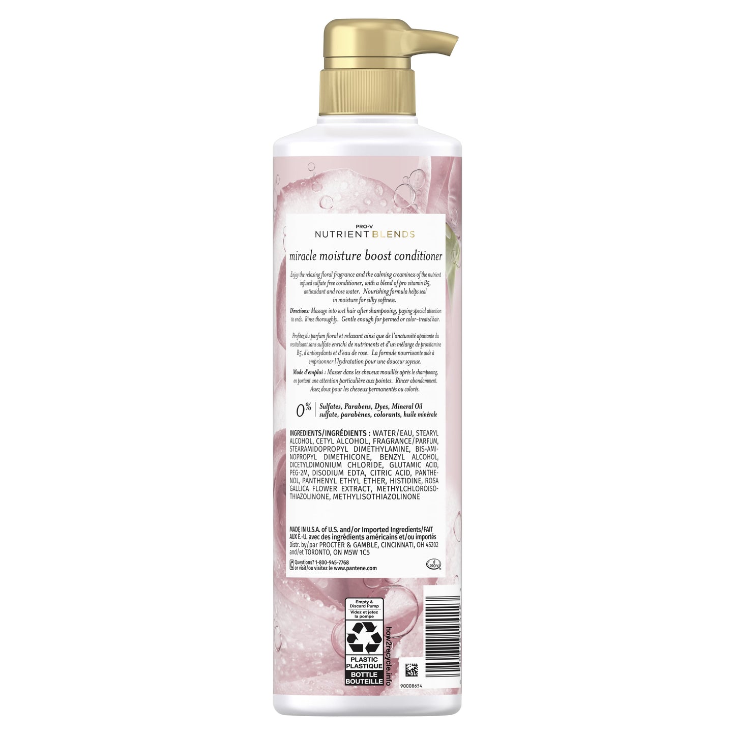 Pantene Nutrient Blends Miracle Moisture Boost Conditioner with Rose Water, 13.5 oz