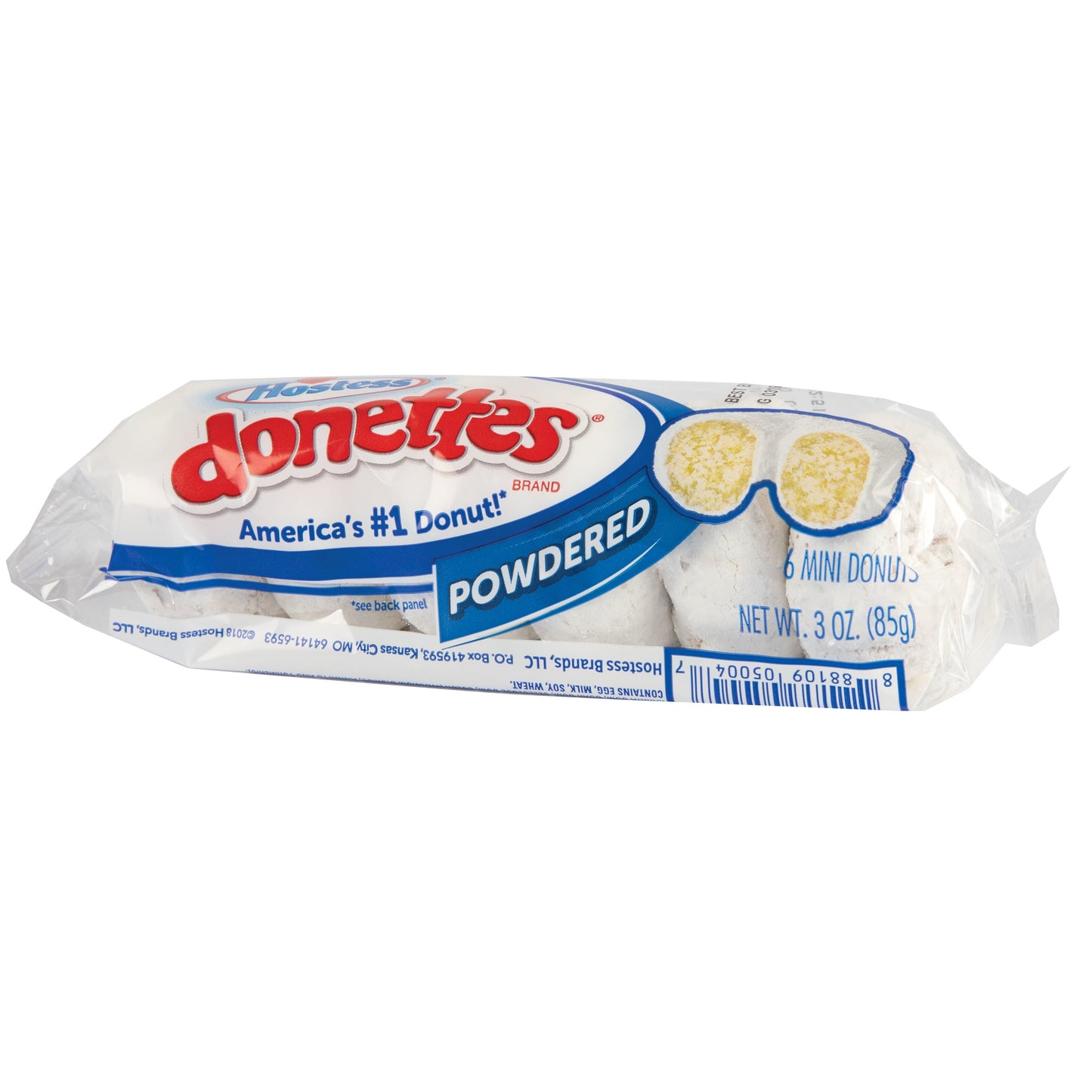 Hostess Powdered Sugar Donettes, Single Serve, 6 Count, 3 oz