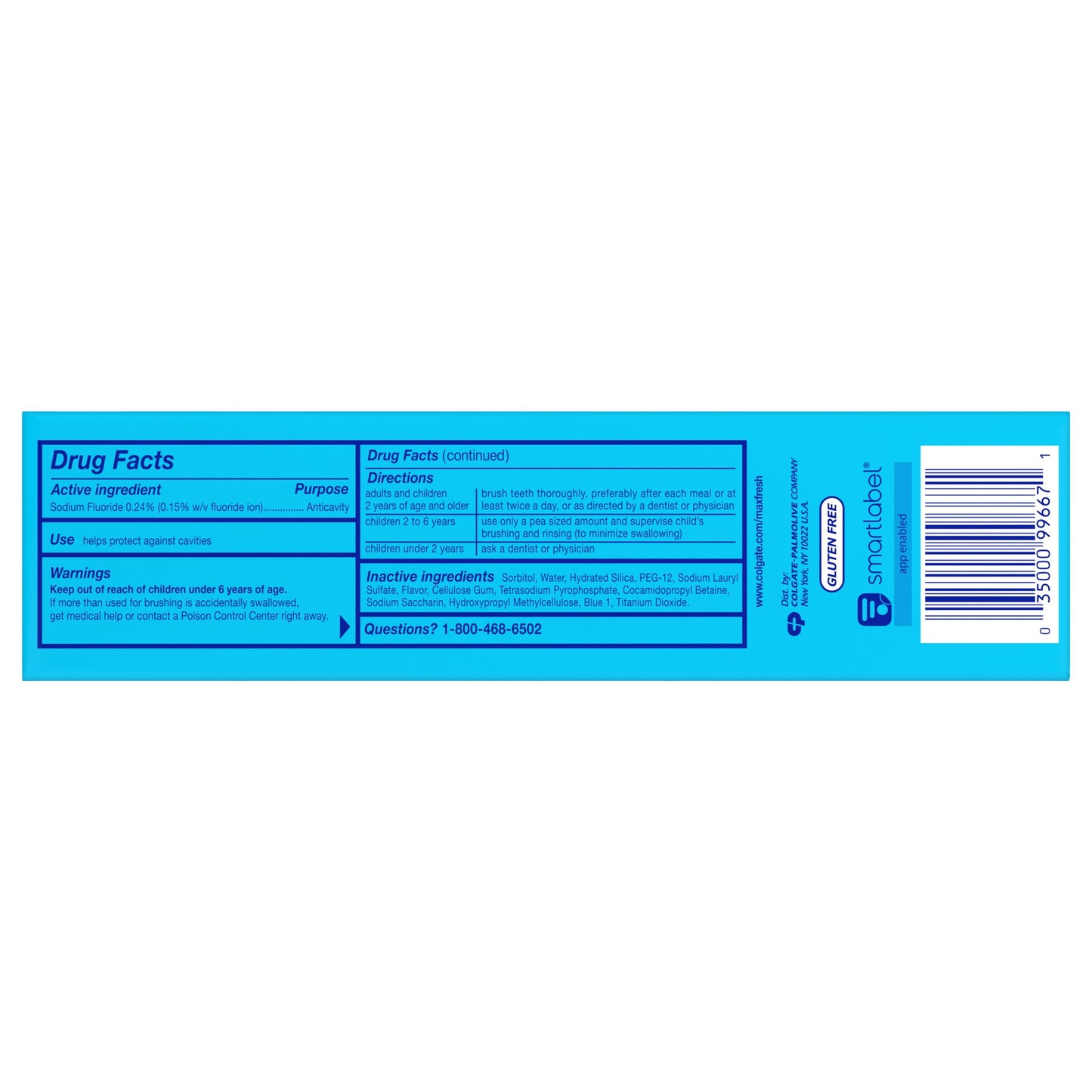 Colgate Max Fresh with Whitening Toothpaste with Mini Breath Strips, Cool Mint, 6.3 oz Tube, 3 Pack