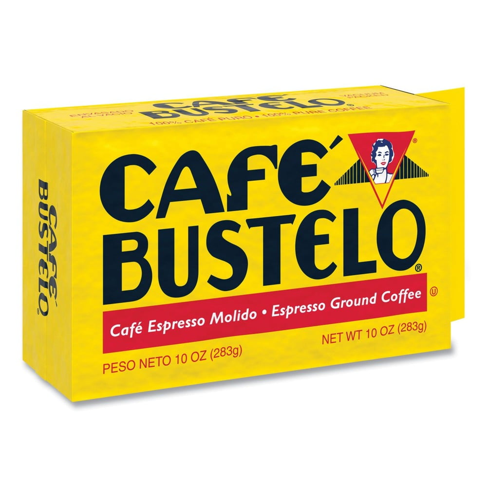 Caf Bustelo, Espresso Style Dark Roast Ground Coffee, Vacuum-Packed 10 oz. Brick