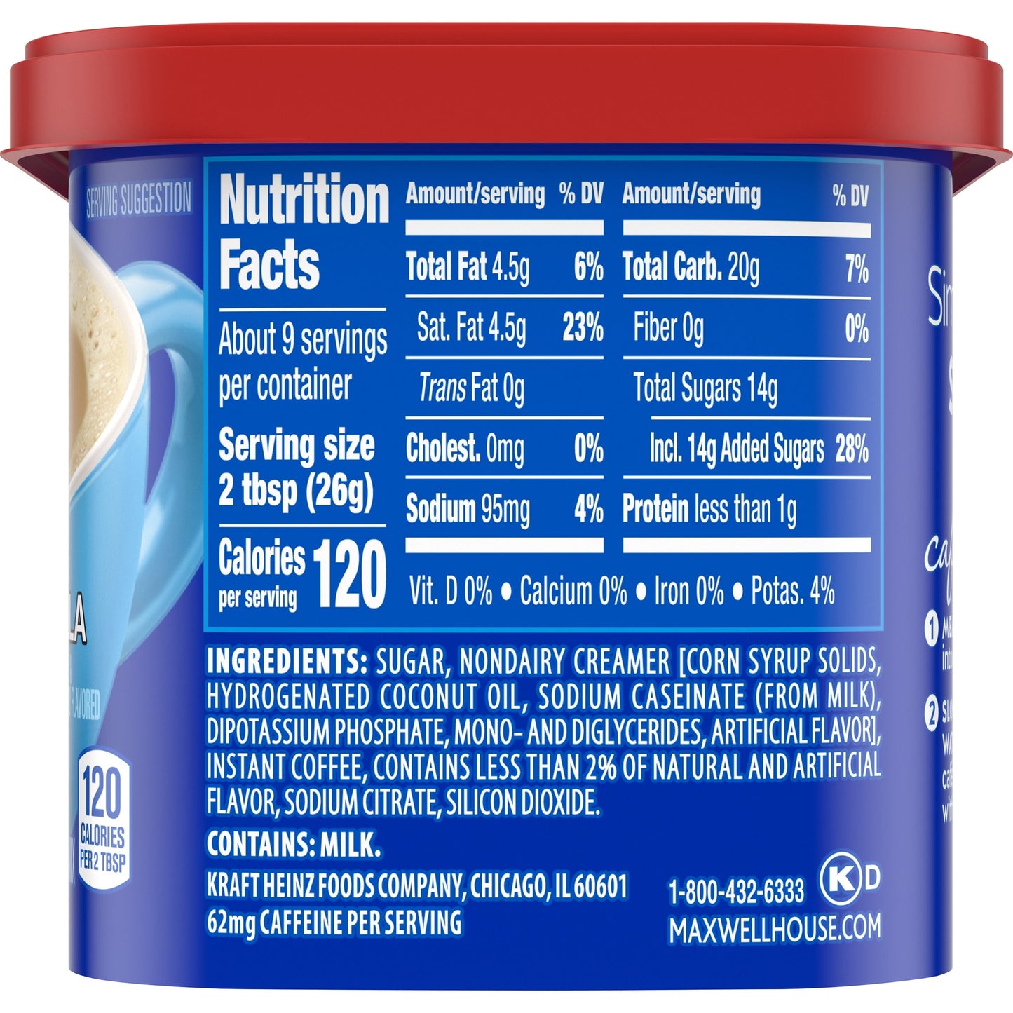 Maxwell House International French Vanilla Cafe Beverage Mix, 8.4 oz. Canister