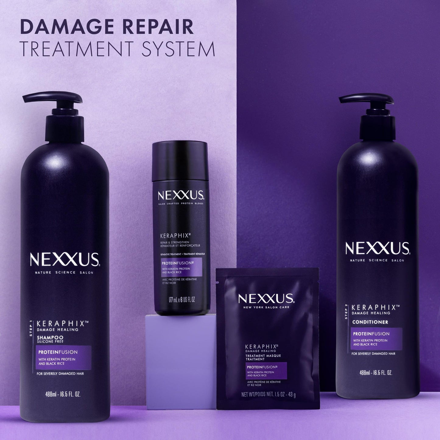 Nexxus Keraphix Daily Shampoo with Keratin Protein and Black Rice, 16.5 fl oz