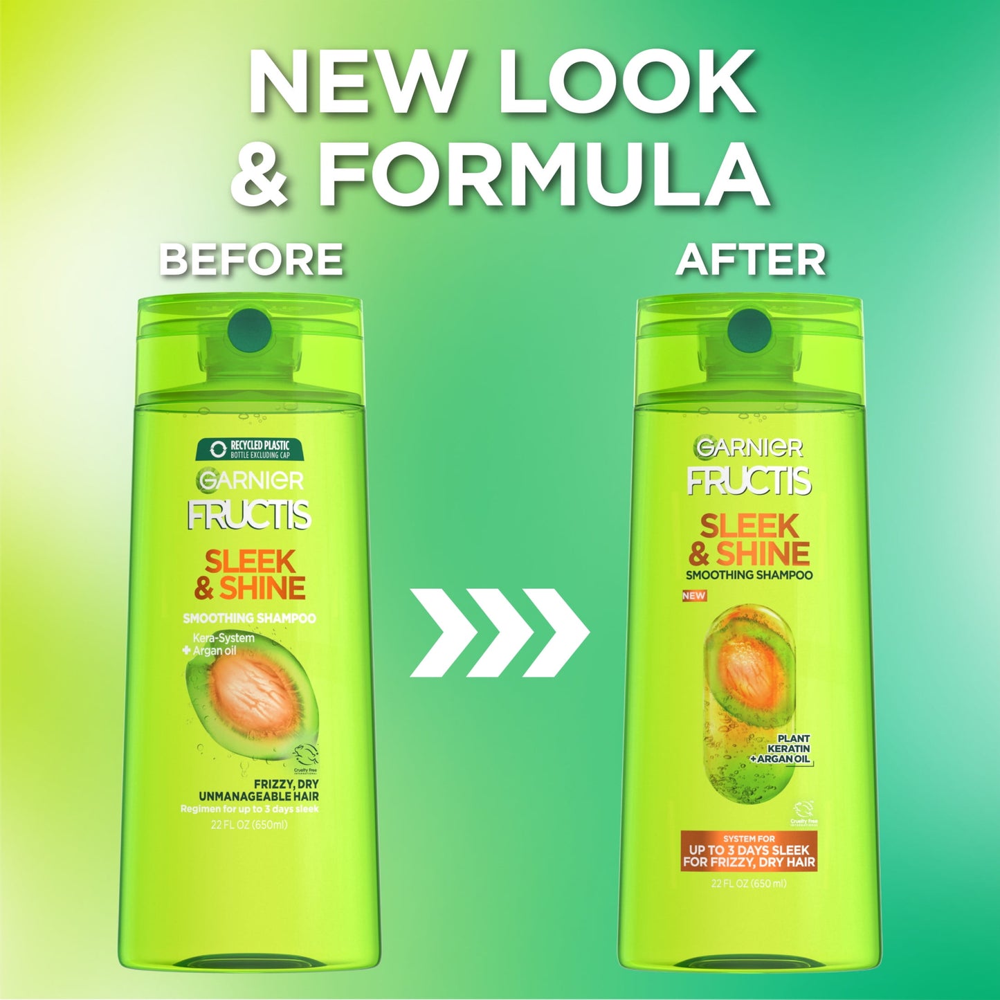Garnier Fructis Sleek and Shine Fortifying Shampoo for Frizzy, Dry Hair, 22 fl oz