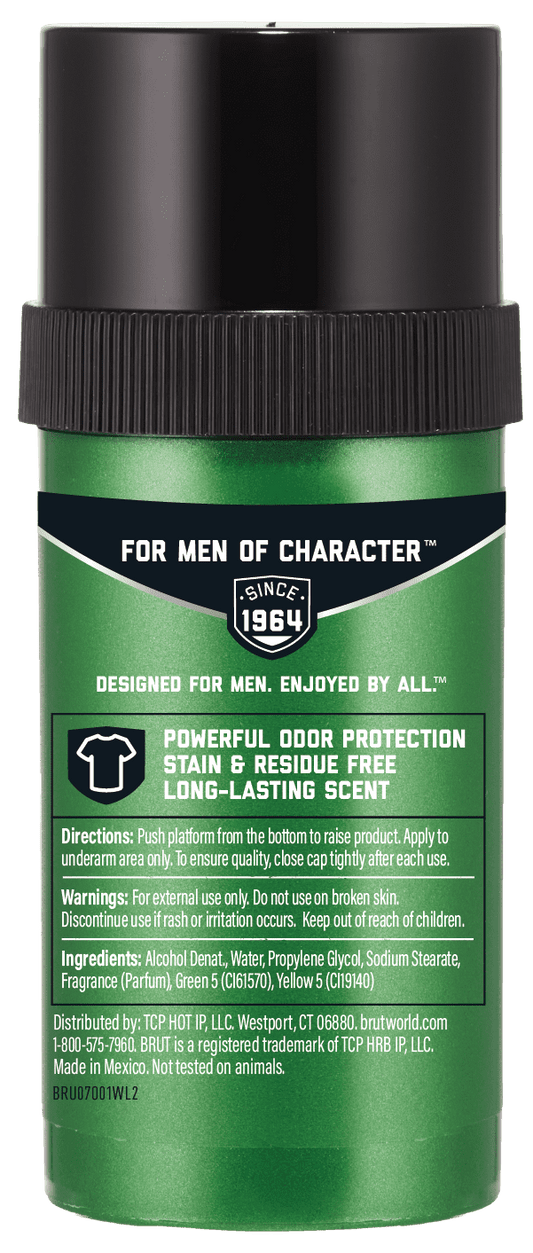 Brut Classic Round Stick Deodorant for Men, Powerful Odor Protection, 2.7 oz