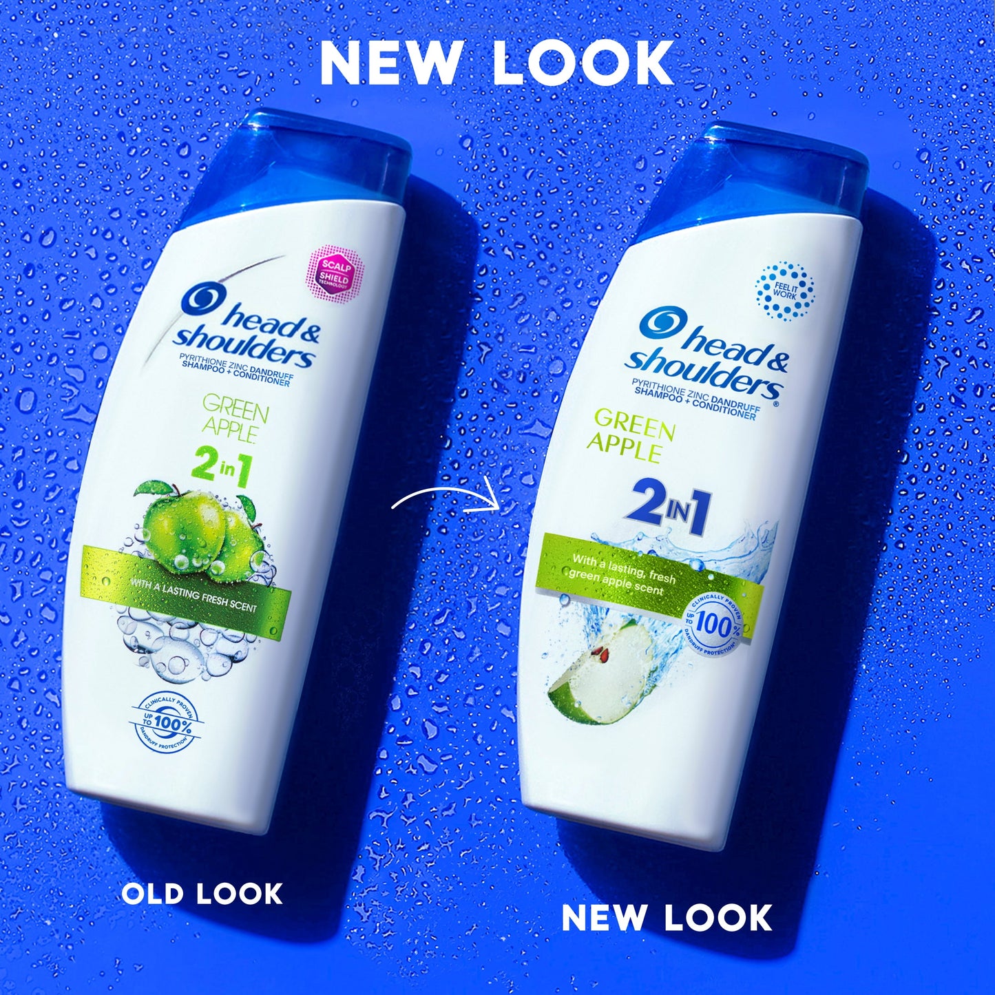 Head & Shoulders 2 in 1 Dandruff Shampoo and Conditioner, Green Apple, 12.5 oz