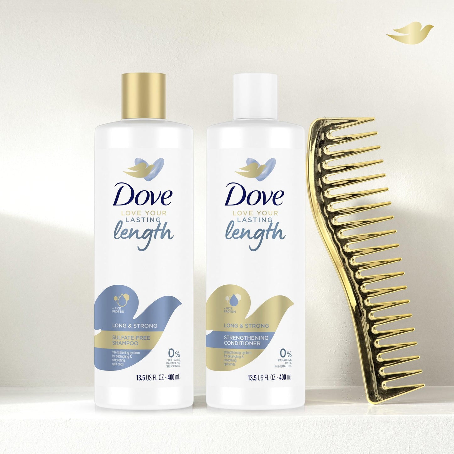 Dove Love Your Lasting Length Long and Strong Sulfate-Free Shampoo for All Hair Types, 13.5 fl oz