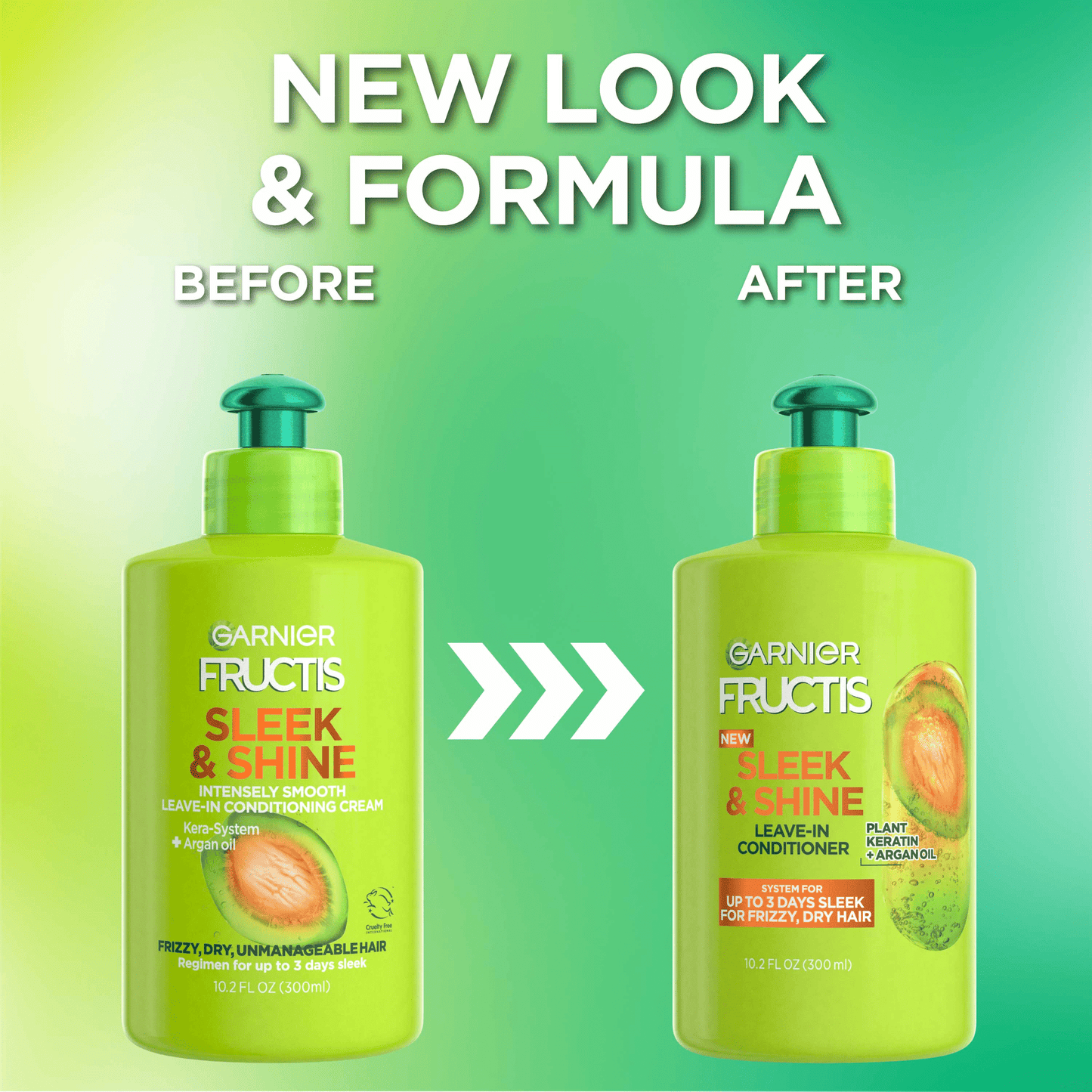 Garnier Fructis Sleek and Shine Leave In Conditioner with Argan Oil, 10.2 fl oz