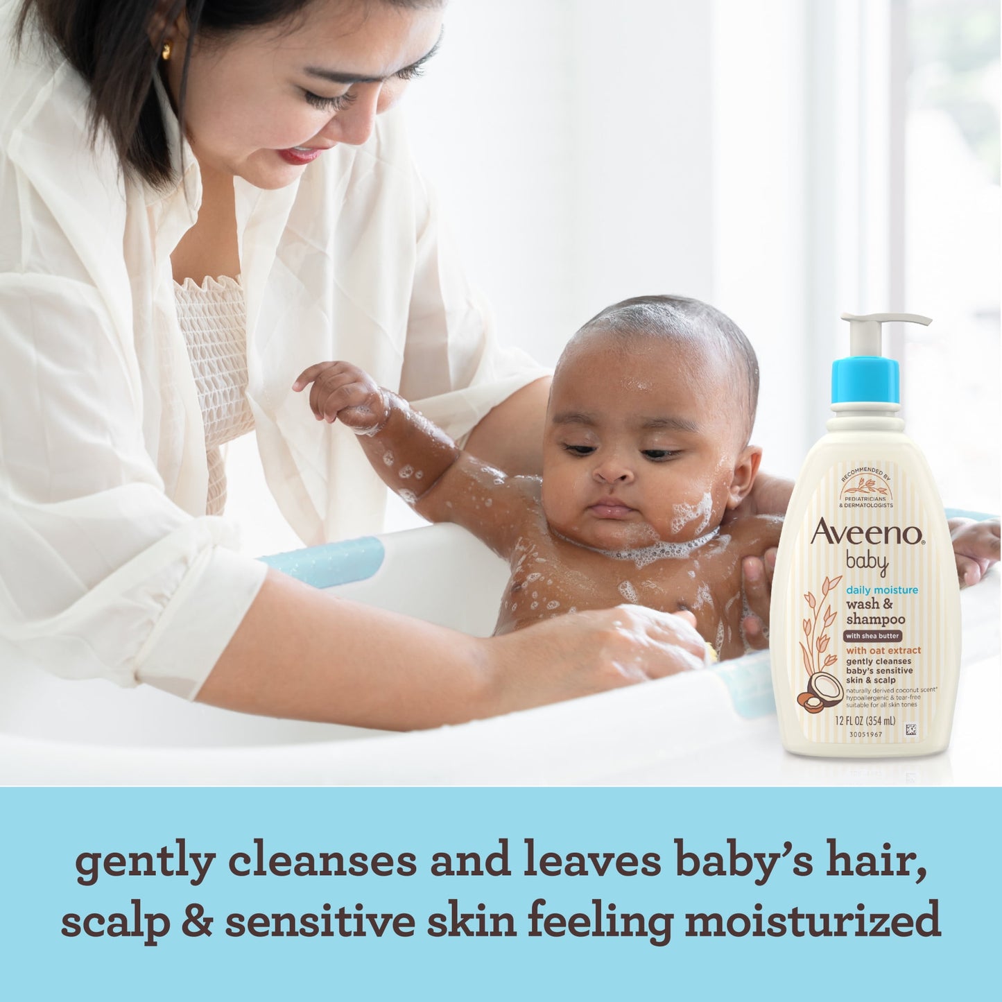 Aveeno Baby Daily Moisturizing 2-in-1 Body Wash & Shampoo, 12 fl. oz