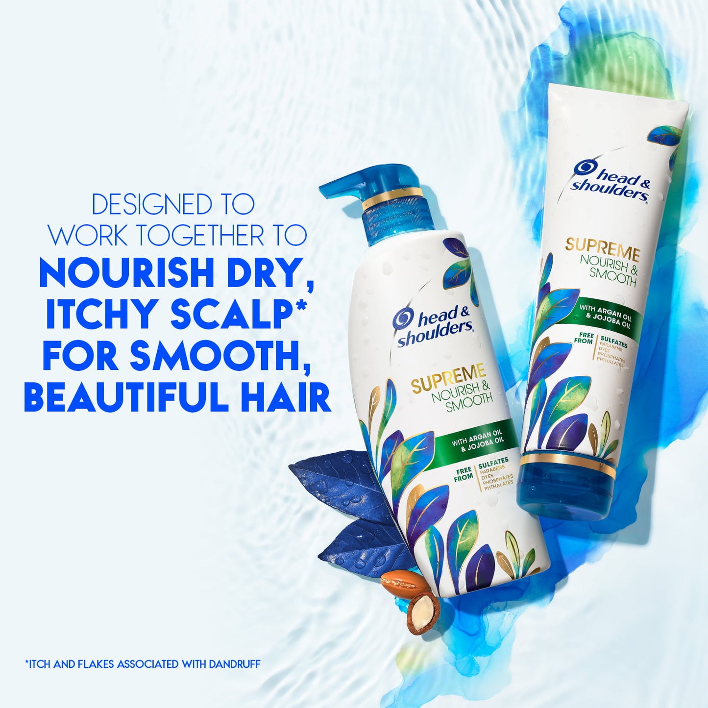 Head & Shoulders Supreme Sulfate Free Nourish & Smooth Shampoo, All Hair Types, 11.8 fl oz