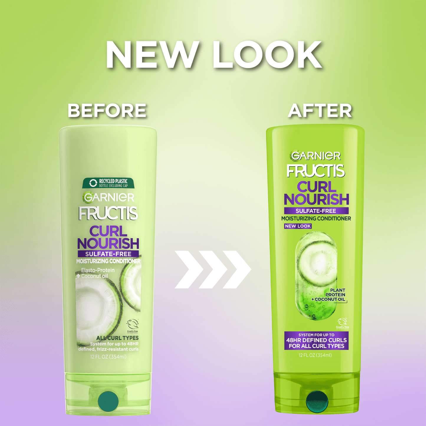 Garnier Fructis Curl Nourish Moisturizing Conditioner with Coconut Oil, 12 fl oz