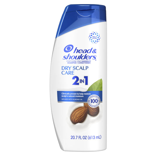 Head & Shoulders 2 in 1 Dandruff Shampoo and Conditioner, Dry Scalp Care 20.7 fl oz