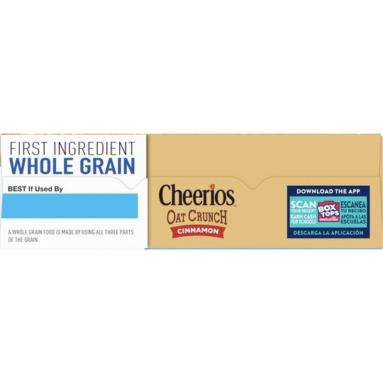 Cheerios Oat Crunch Cinnamon Oat Breakfast Cereal, Family Size, 24 oz