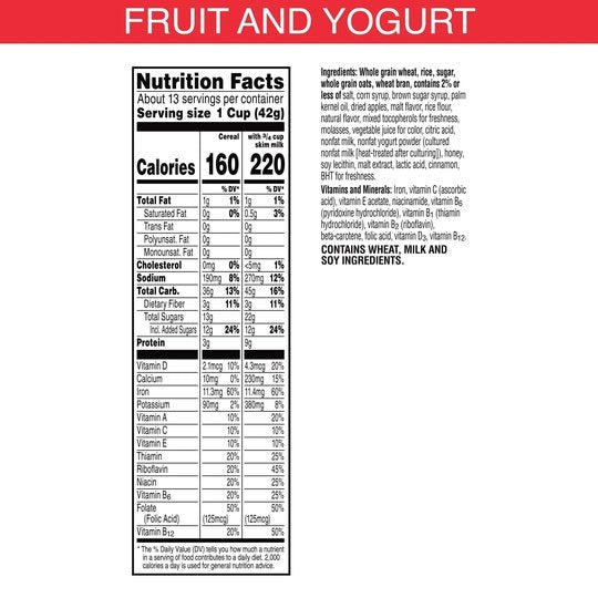Kellogg's Special K Fruit and Yogurt Breakfast Cereal, Family Size, 19.1 oz Box