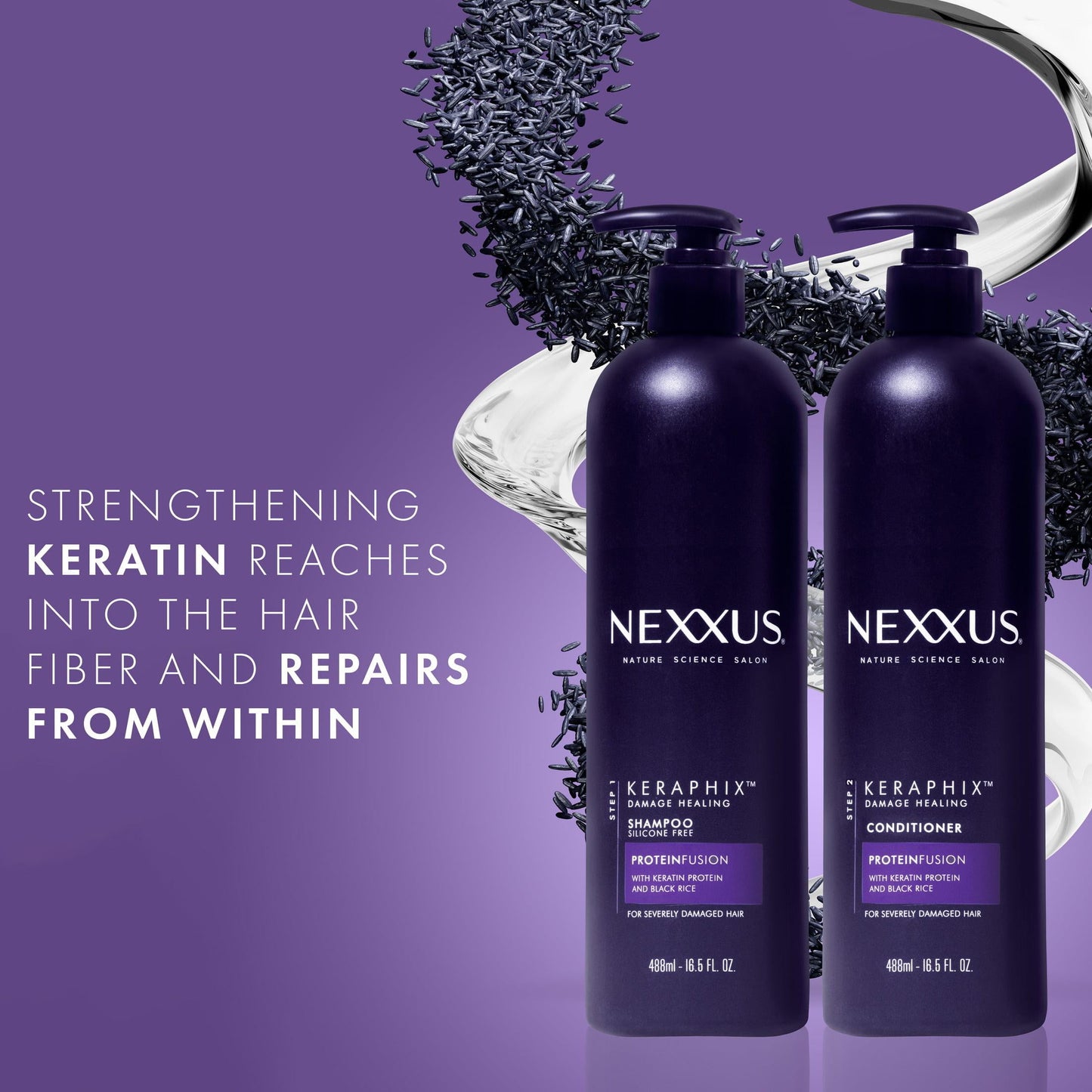 Nexxus Keraphix Healing Deep Conditioner with Keratin Protein and Black Rice, 16.5 fl oz